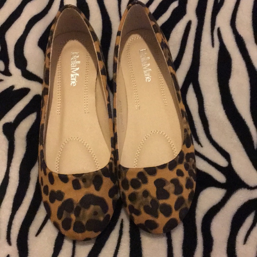 Leopard faux sued  flats